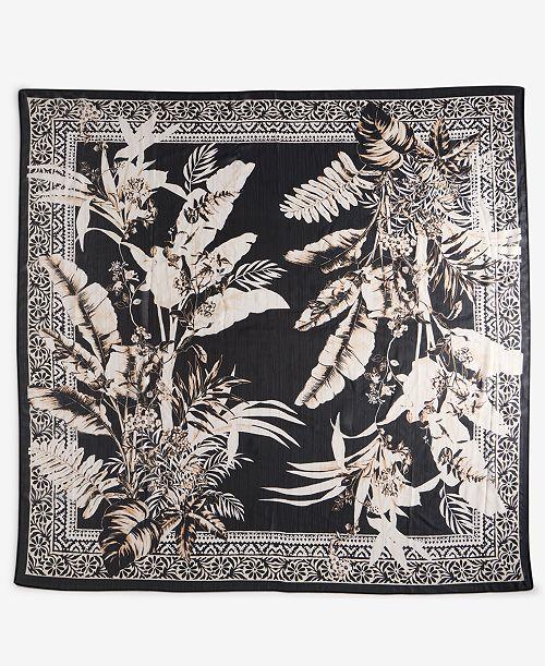 alfani I.N.C. International Concepts Women's Tropical Leaf Border Print Square Scarf Exclusively at Macy's Women's Fashion Shoes & Accessories