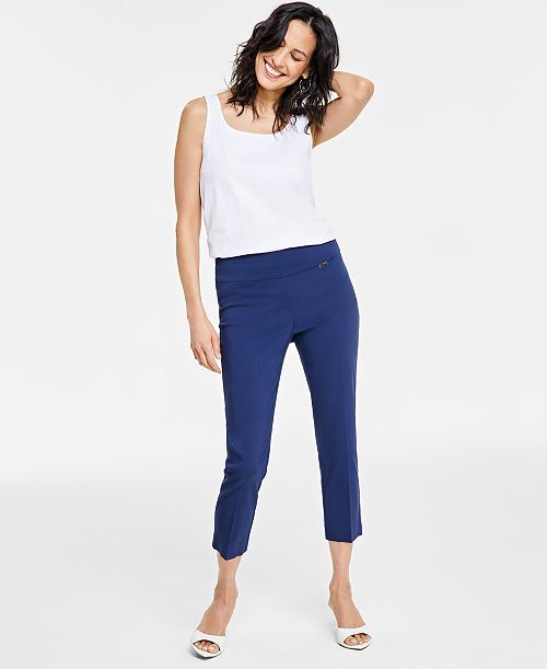 alfani I.N.C. International Concepts Women's Tummy-Control Pull-On Capri Pants Created for Macy's Women's Fashion Shoes & Accessories