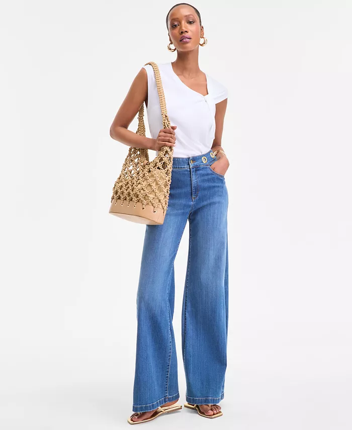 Alfani I.N.C. International Concepts Women's Twist-Front Cotton Tank Top Exclusively At Macy's Women's Fashion Shoes & Accessories