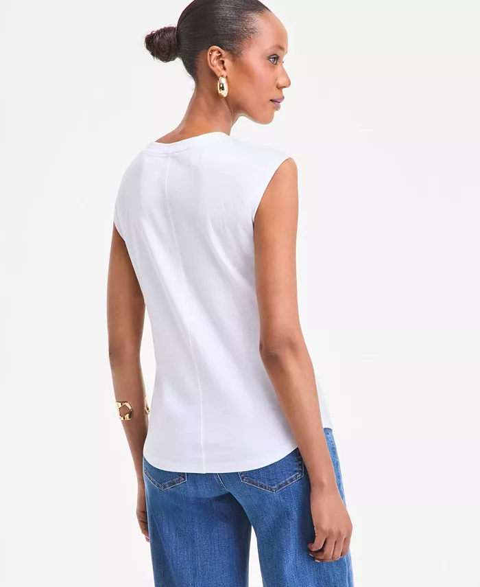 Alfani I.N.C. International Concepts Women's Twist-Front Cotton Tank Top Exclusively At Macy's Women's Fashion Shoes & Accessories