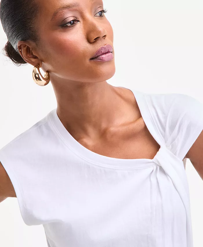 Alfani I.N.C. International Concepts Women's Twist-Front Cotton Tank Top Exclusively At Macy's Women's Fashion Shoes & Accessories