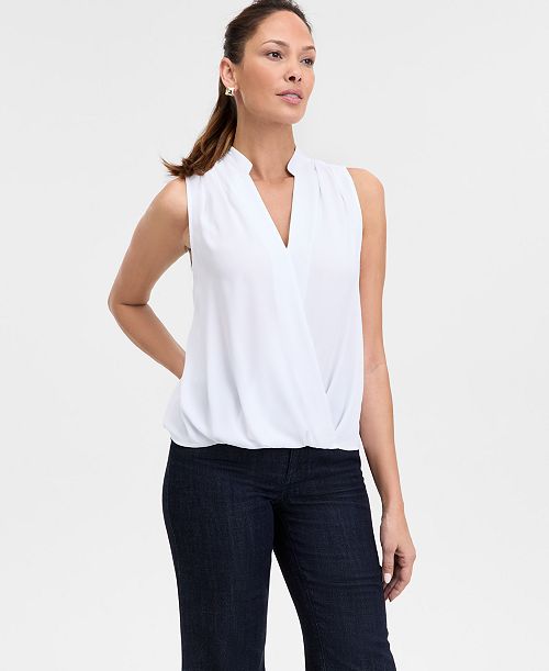 alfani I.N.C. International Concepts Women's V-Neck Sleeveless Top Exclusively at Macy's Women's Fashion Shoes & Accessories