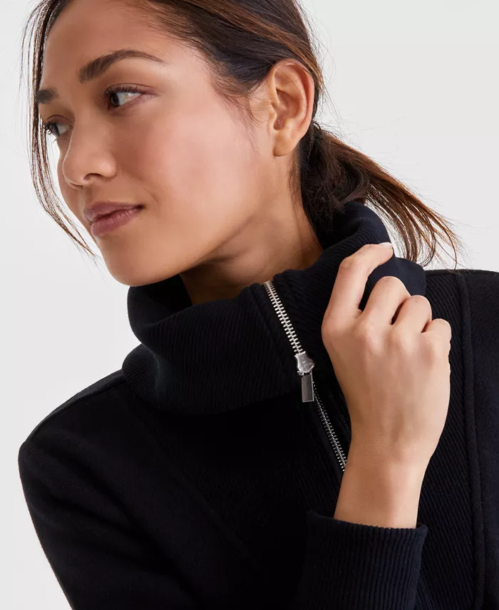 Alfani ID Ideology Women's Shawl-Collar Quarter-Zip Knit Top Exclusively At Macy's Women's Fashion Shoes & Accessories
