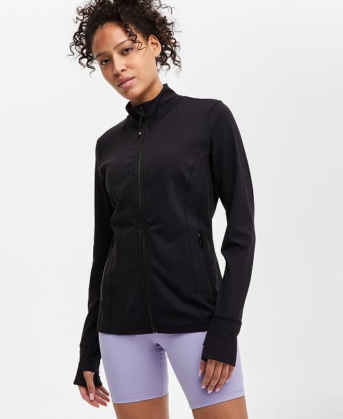 alfani ID Ideology Women's Soft Full-Zip Jacket Exclusively at Macy's Women's Fashion Shoes & Accessories