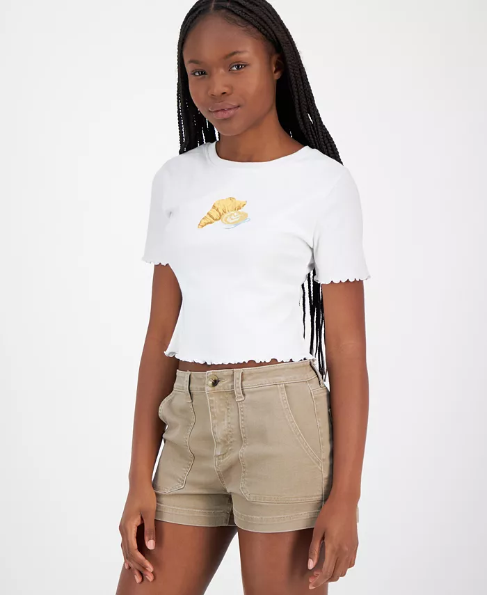 Alfani Indigo Rein Juniors' High-Rise Utility-Pocket Shorts Juniors'