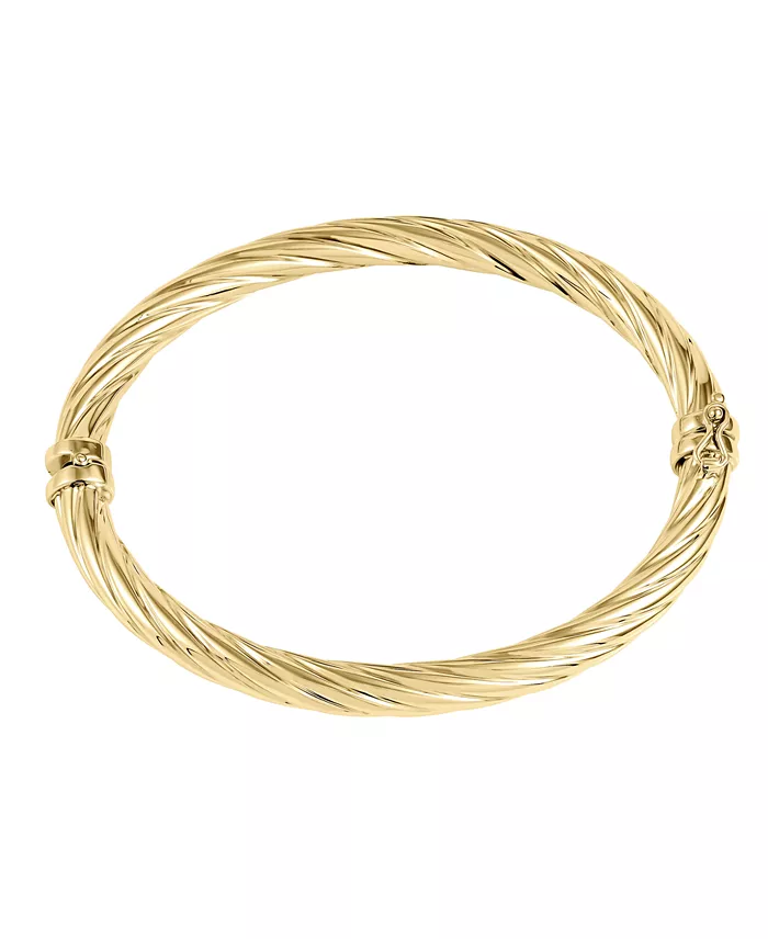 Alfani Italian Gold Twist Hinge Bangle Bracelet In 14k Gold Or White Gold Jewelry & Watches