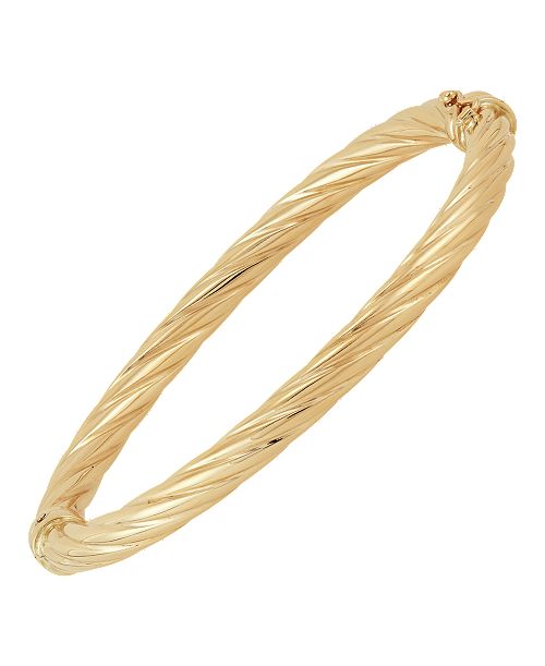 alfani Italian Gold Twist Hinge Bangle Bracelet in 14k Gold or White Gold Jewelry & Watches