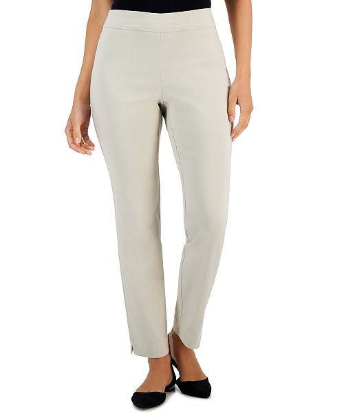 alfani JM Collection Petite Tummy-Control Cambridge Stretch Slim-Leg Pants Created for Macy's Women's Fashion Shoes & Accessories