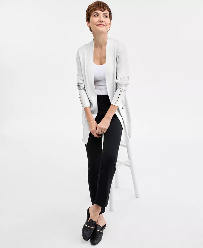 Alfani JM Collection Women's Button-Sleeve Flyaway Cardigan Exclusively At Macy's Women's Fashion Shoes & Accessories