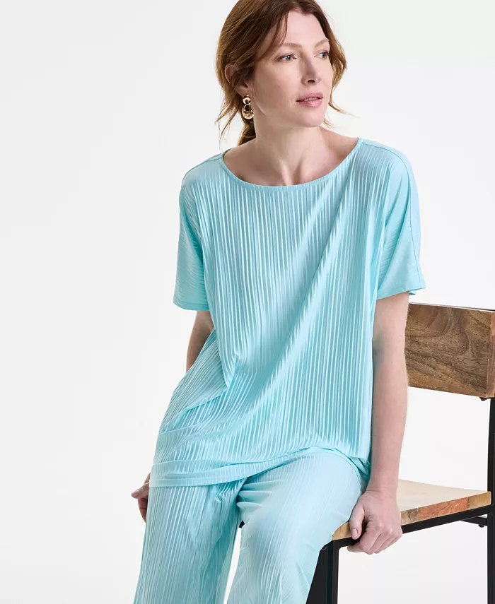 Alfani JM Collection Women's Pleated Boat-Neck Top & Pleated Pants Exclusively At Macy's Women's Fashion Shoes & Accessories