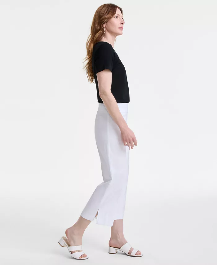 Alfani JM Collection Women's Pull-On Cropped Wide-Leg Pants Exclusively At Macy's Women's Fashion Shoes & Accessories