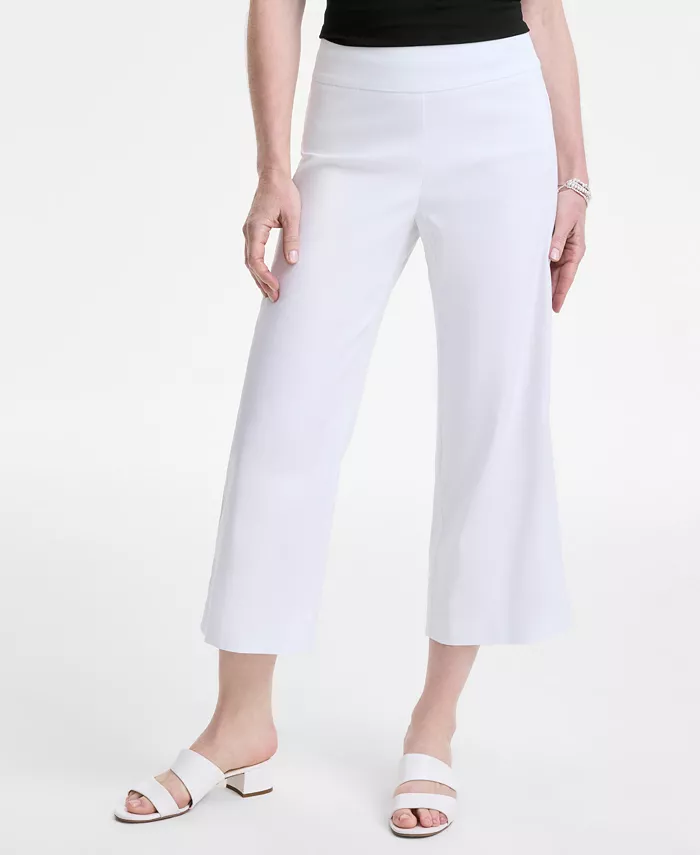Alfani JM Collection Women's Pull-On Cropped Wide-Leg Pants Exclusively At Macy's Women's Fashion Shoes & Accessories