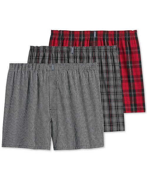 alfani Jockey Men's 3-Pack Woven Boxers Men's Fashion & Accessories