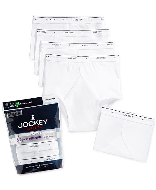 alfani Jockey Men's 4-Pack Cotton Full Rise Briefs +1 Bonus Pair Men's Fashion & Accessories