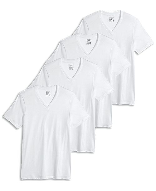 alfani Jockey Men's Tagless 3-Pack V-Neck Undershirts + 1 Bonus Shirt Created for Macy's Men's Fashion & Accessories