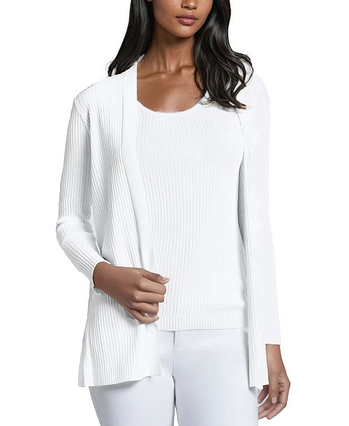 alfani Jones New York Women's Long-Sleeve Side-Slit Cardigan Sweater Women's Fashion Shoes & Accessories