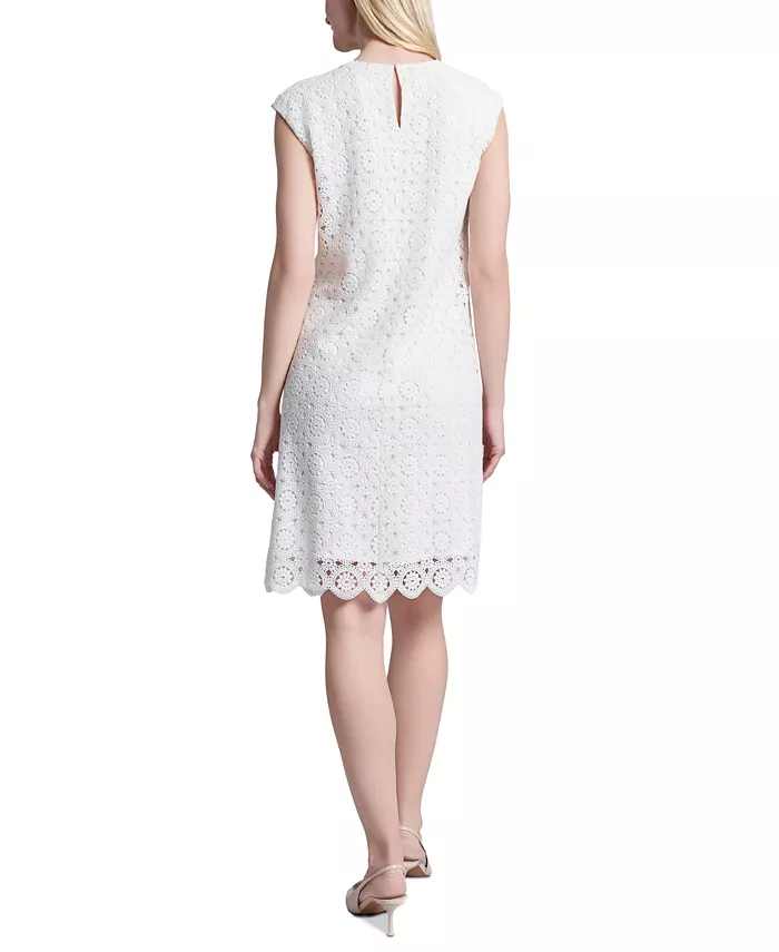 Alfani Jones New York Women's Medallion Lace Swing Knee Length Dress Women's Fashion Shoes & Accessories