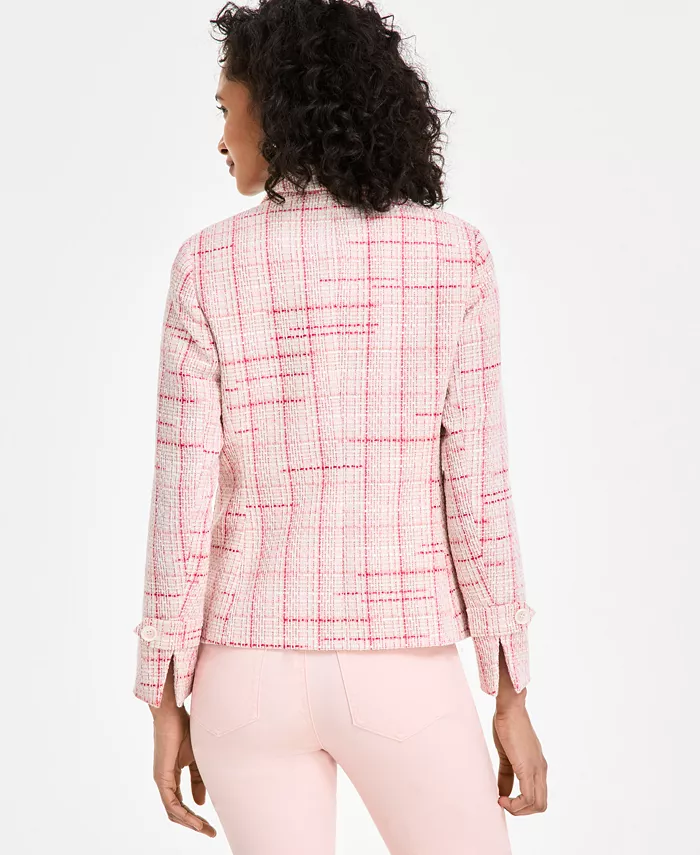 Alfani Jones New York Women's Plaid Tweed Blazer Women's Fashion Shoes & Accessories