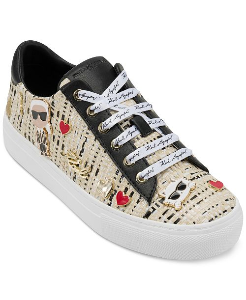 alfani KARL LAGERFELD PARIS Cate Pins Lace-Up Platform Sneakers Women's Fashion Shoes & Accessories