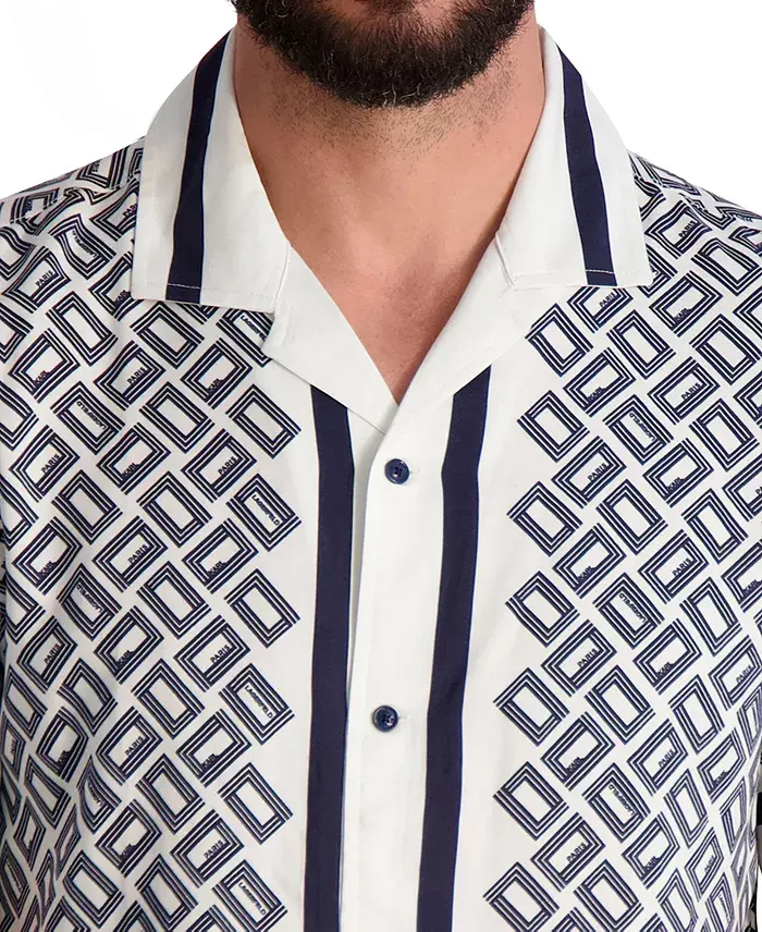 Alfani KARL LAGERFELD PARIS Men's Double L Short-Sleeve Shirt Men's Fashion & Accessories