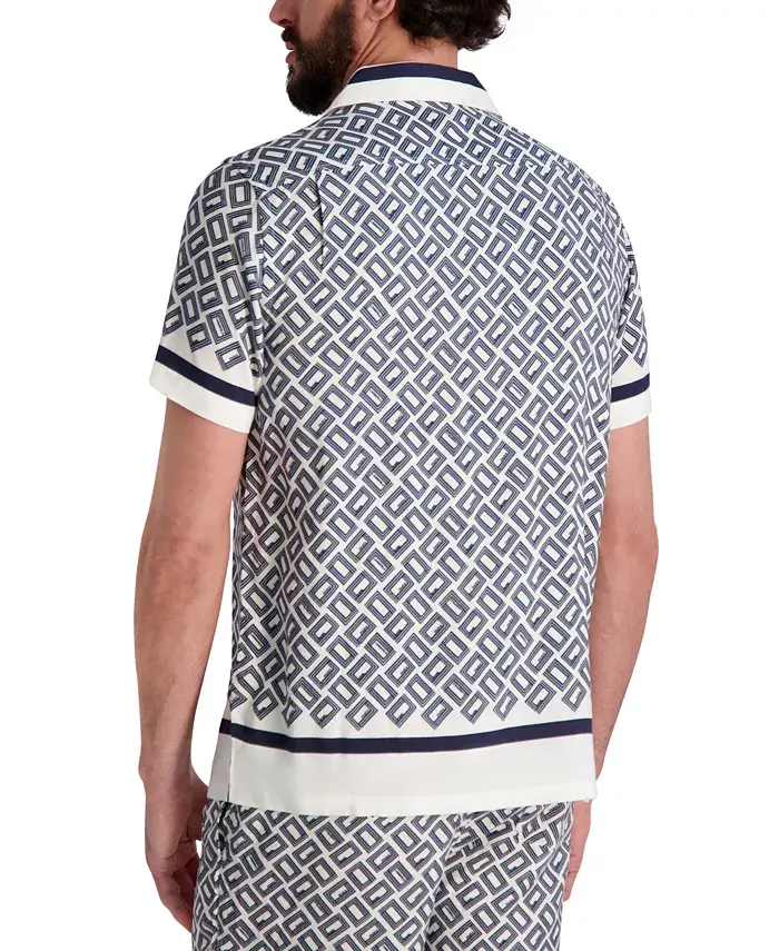 Alfani KARL LAGERFELD PARIS Men's Double L Short-Sleeve Shirt Men's Fashion & Accessories