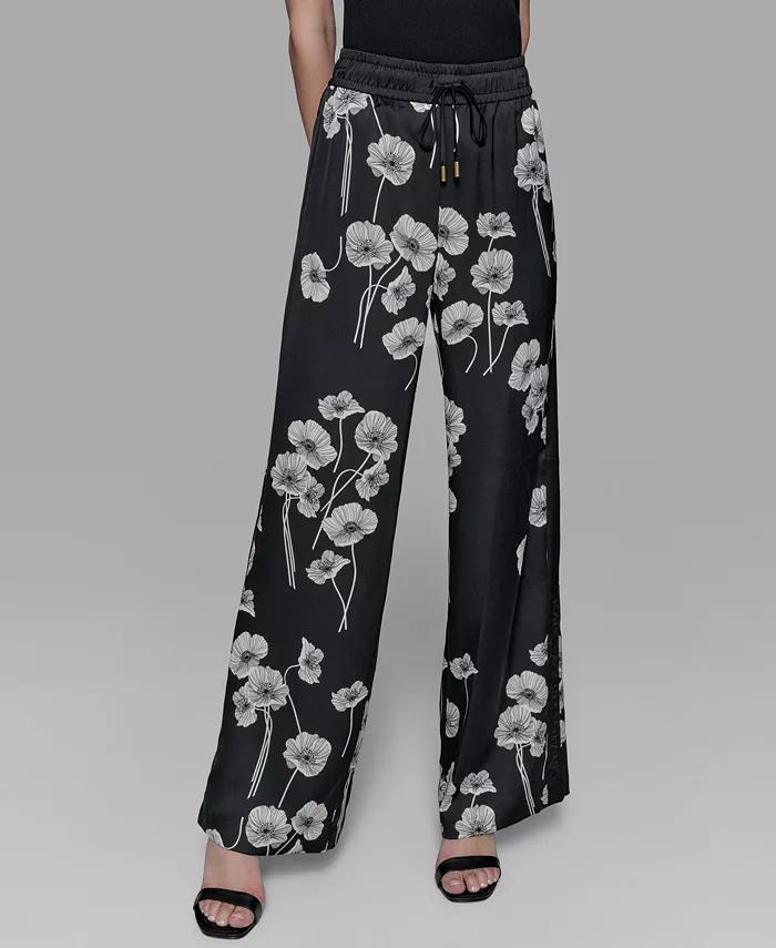 Alfani KARL LAGERFELD PARIS Petite Floral Print Wide-Leg Pants Women's Fashion Shoes & Accessories