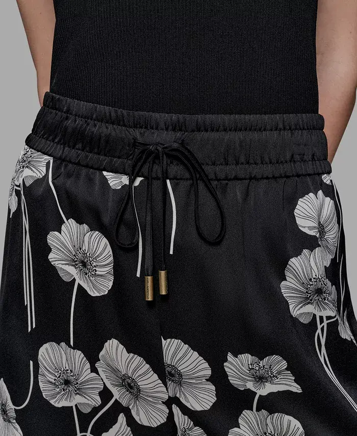 Alfani KARL LAGERFELD PARIS Petite Floral Print Wide-Leg Pants Women's Fashion Shoes & Accessories