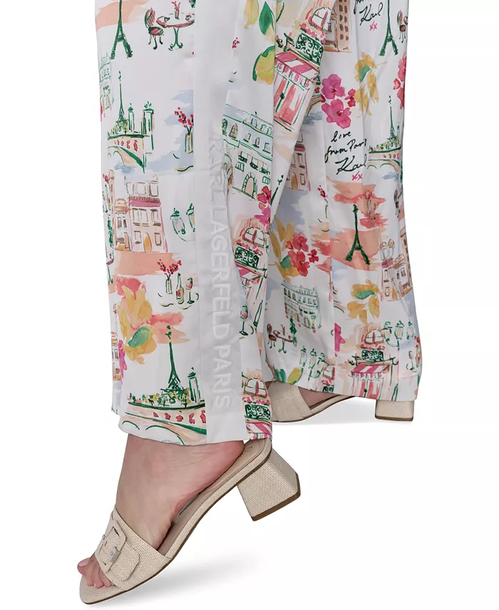 Alfani KARL LAGERFELD PARIS Petite Multi-Print Soft Pants Women's Fashion Shoes & Accessories