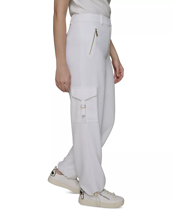 Alfani KARL LAGERFELD PARIS Women's Adjustable Bungee-Hem Cargo Pants Women's Fashion Shoes & Accessories