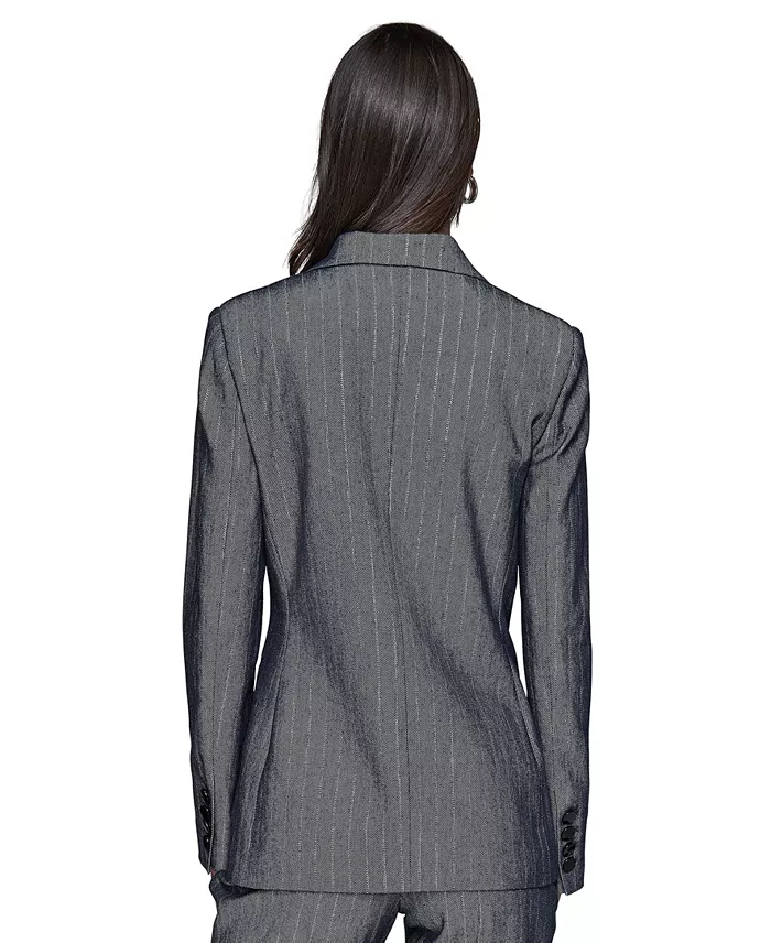 Alfani KARL LAGERFELD PARIS Women's Beaded-Bow Pinstriped Blazer Women's Fashion Shoes & Accessories