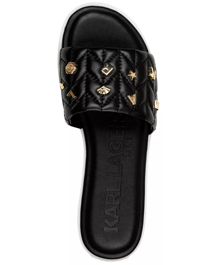 Alfani KARL LAGERFELD PARIS Women's Carenza Studded Slide Sandals Women's Fashion Shoes & Accessories