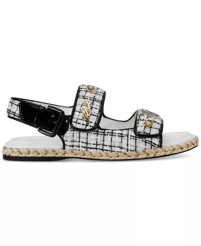 Alfani KARL LAGERFELD PARIS Women's Charlay Almond Toe Flat Sandals Women's Fashion Shoes & Accessories