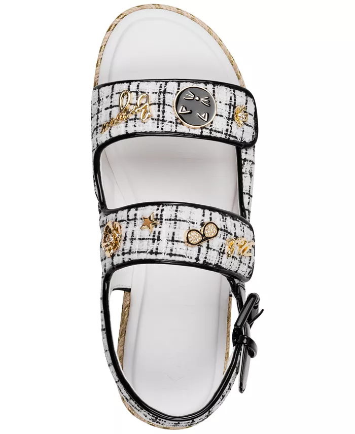 Alfani KARL LAGERFELD PARIS Women's Charlay Almond Toe Flat Sandals Women's Fashion Shoes & Accessories