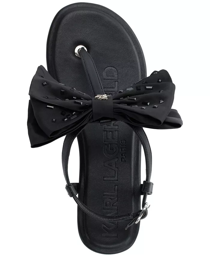 Alfani KARL LAGERFELD PARIS Women's Cristi Bow Flat Sandals Women's Fashion Shoes & Accessories