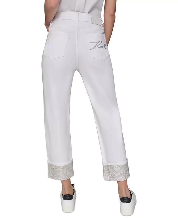 Alfani KARL LAGERFELD PARIS Women's Crystal-Cuff Jeans Women's Fashion Shoes & Accessories