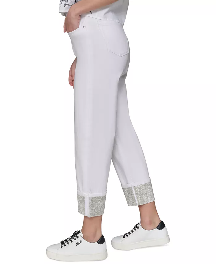 Alfani KARL LAGERFELD PARIS Women's Crystal-Cuff Jeans Women's Fashion Shoes & Accessories