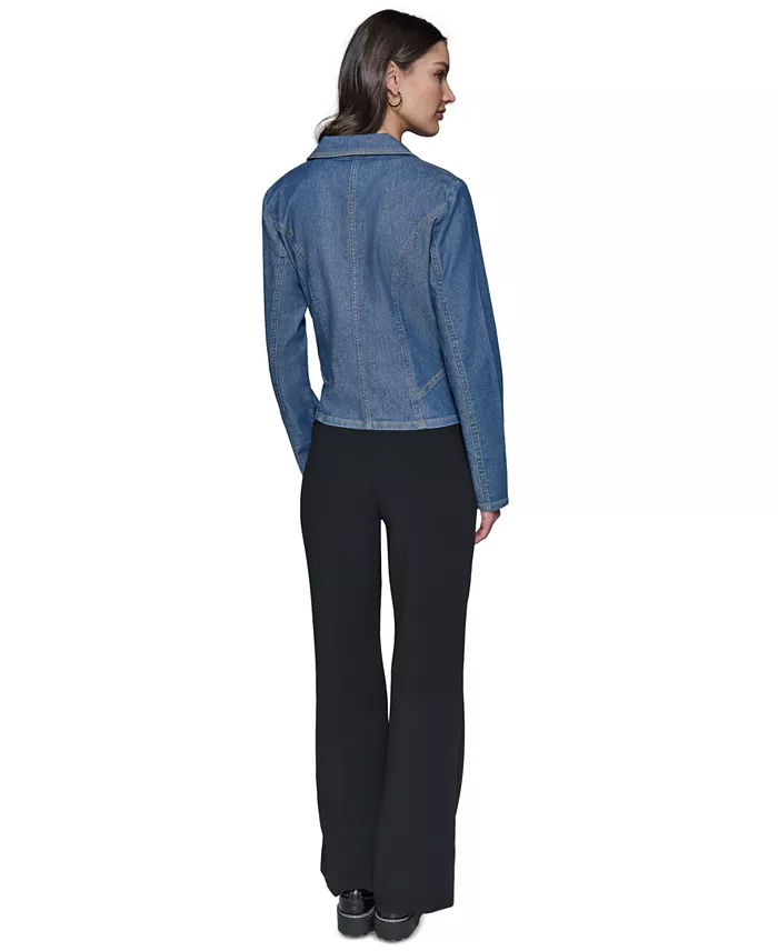 Alfani KARL LAGERFELD PARIS Women's Double-Breasted Denim Jacket Women's Fashion Shoes & Accessories