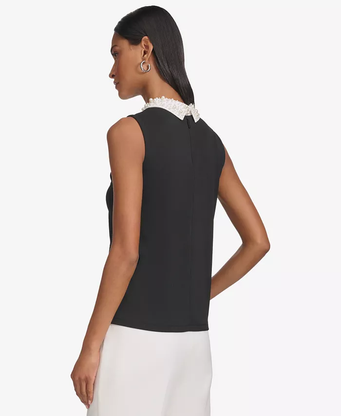 Alfani KARL LAGERFELD PARIS Women's Embellished Collar Sleeveless Blouse Women's Fashion Shoes & Accessories