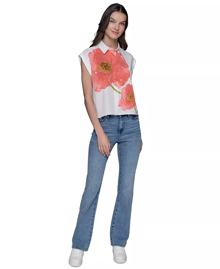 Alfani KARL LAGERFELD PARIS Women's Floral-Print Blouse Women's Fashion Shoes & Accessories