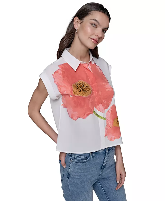 Alfani KARL LAGERFELD PARIS Women's Floral-Print Blouse Women's Fashion Shoes & Accessories