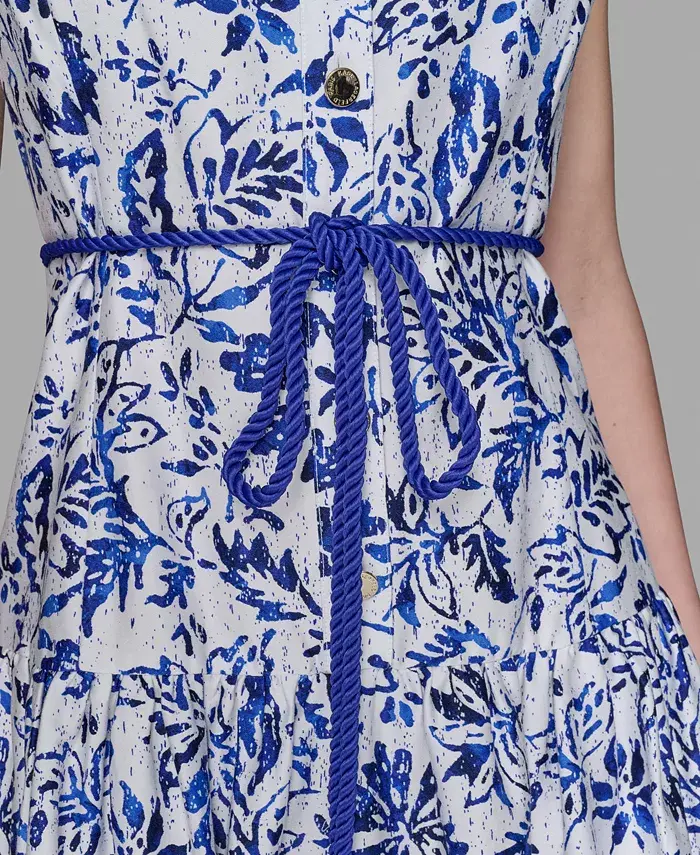 Alfani KARL LAGERFELD PARIS Women's Floral-Print Square-Neck Midi Dress Women's Fashion Shoes & Accessories