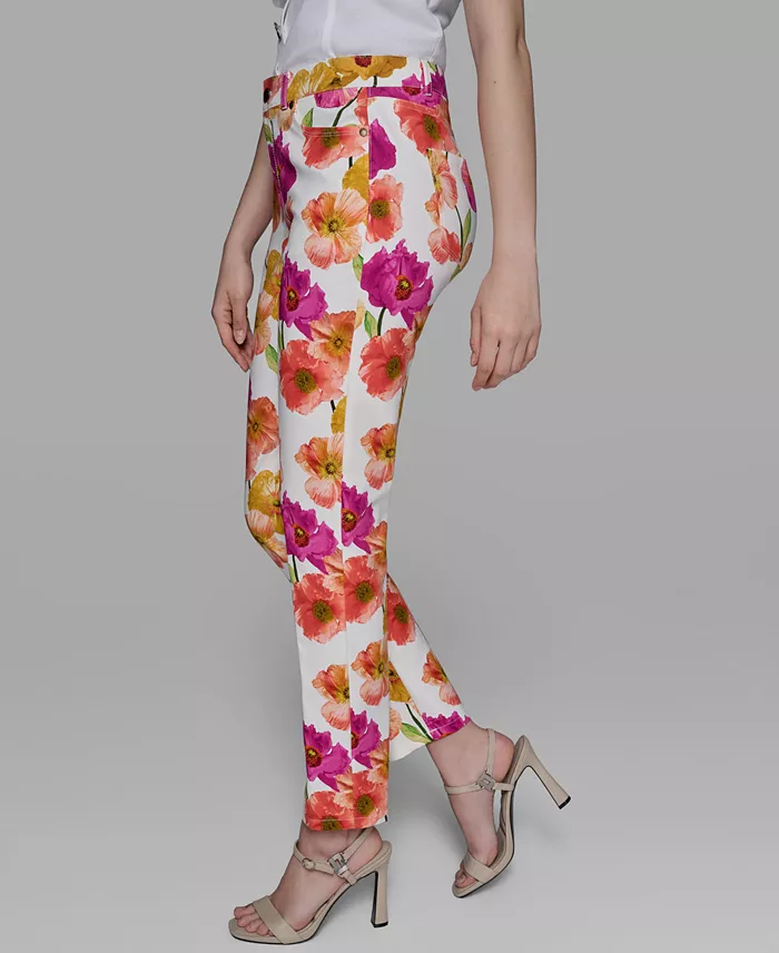 Alfani KARL LAGERFELD PARIS Women's Floral-Print Straight-Leg Pants Women's Fashion Shoes & Accessories