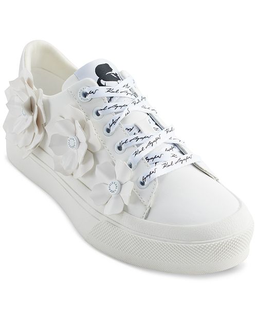 alfani KARL LAGERFELD PARIS Women's Georgia Lace-Up Embellished Sneakers Women's Fashion Shoes & Accessories