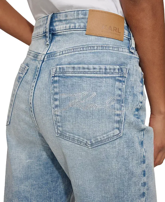 Alfani KARL LAGERFELD PARIS Women's High-Rise Crystal-Cuff Jeans Women's Fashion Shoes & Accessories