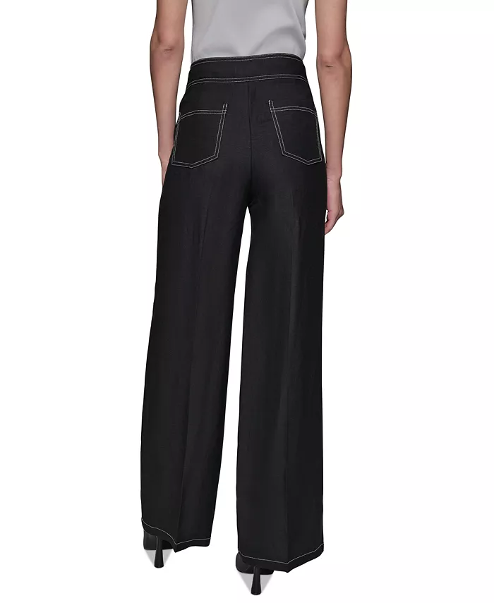Alfani KARL LAGERFELD PARIS Women's Linen-Blend Wide-Leg Pants Women's Fashion Shoes & Accessories