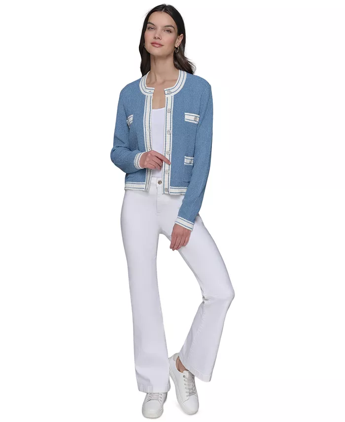 Alfani KARL LAGERFELD PARIS Women's Marled Four-Pocket Cardigan Women's Fashion Shoes & Accessories