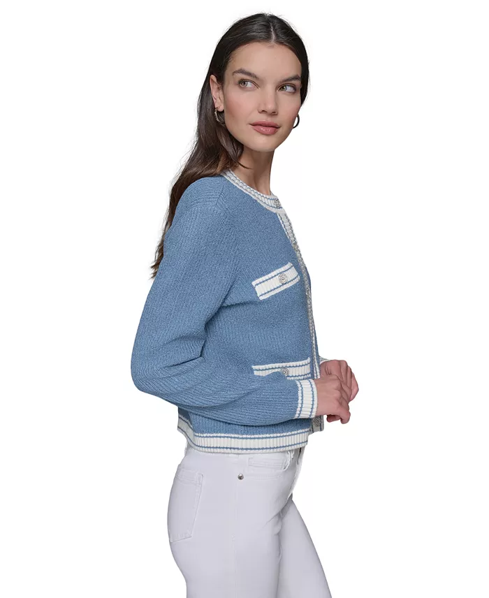 Alfani KARL LAGERFELD PARIS Women's Marled Four-Pocket Cardigan Women's Fashion Shoes & Accessories