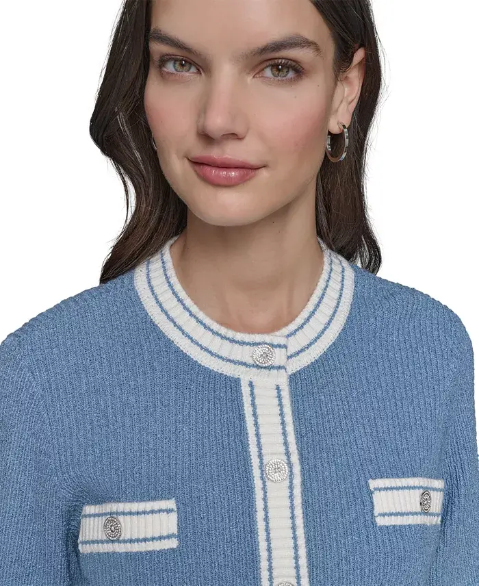 Alfani KARL LAGERFELD PARIS Women's Marled Four-Pocket Cardigan Women's Fashion Shoes & Accessories