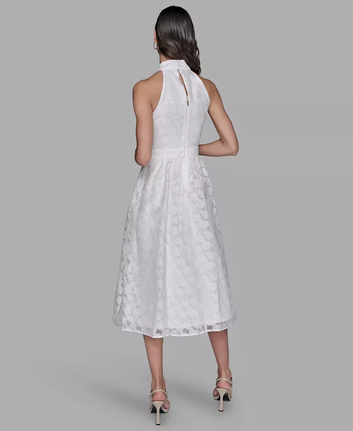 Alfani KARL LAGERFELD PARIS Women's Organza Burnout Midi Dress Women's Fashion Shoes & Accessories