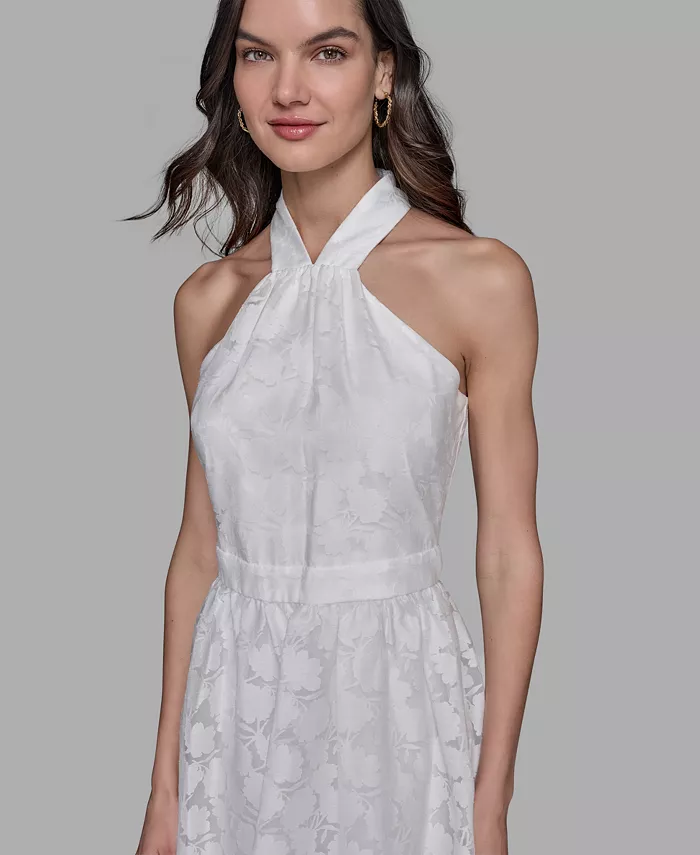 Alfani KARL LAGERFELD PARIS Women's Organza Burnout Midi Dress Women's Fashion Shoes & Accessories